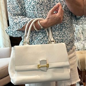 White Kenneth Cole Crossbody White Leather Purse NEW